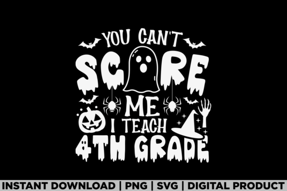 4th Grade Halloween Teacher Spooky Shirt Graphics