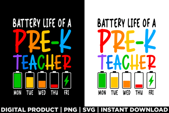 Battery Life of Pre-K Teacher Graphics