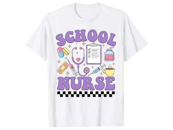 Cute School Nurse Graphic T-Shirt Designs