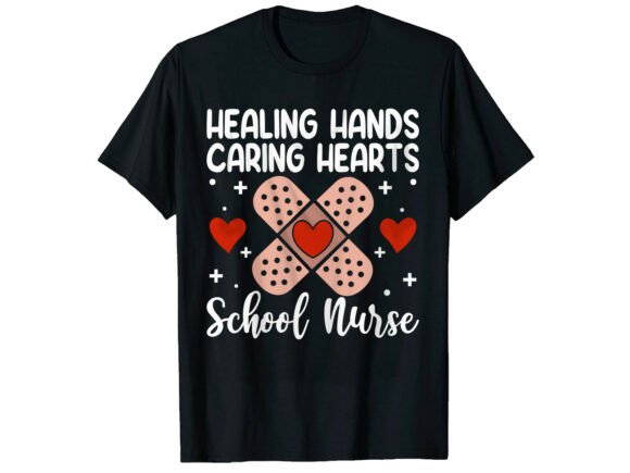 Healing Hands Caring Heart Nurse T-Shirt Graphics