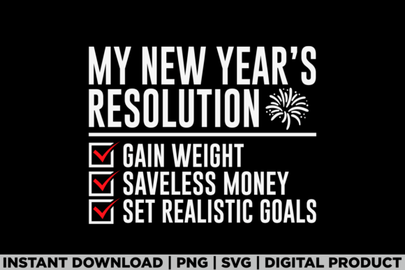 New Year's Resolution 2026 Fireworks Tee Graphics