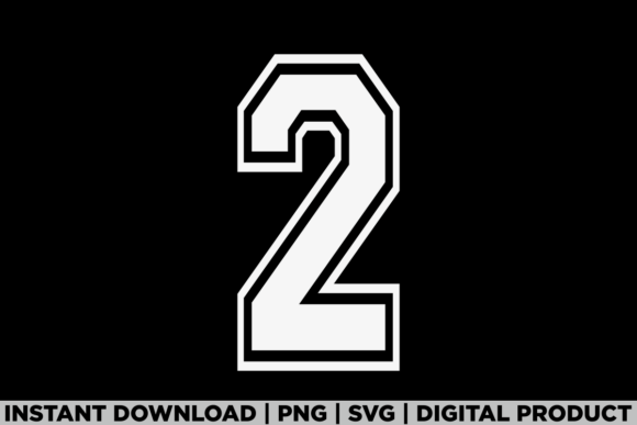 Number 2 Birthday Varsity Sports Team Graphics