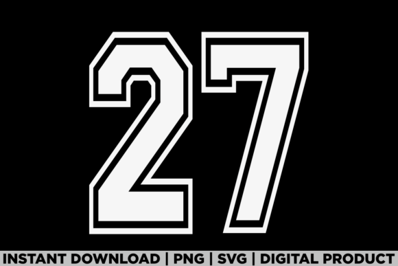 Number 27 Birthday Varsity Sports Team Graphics