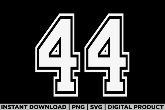 Number 44 Birthday Varsity Sports Team Graphics