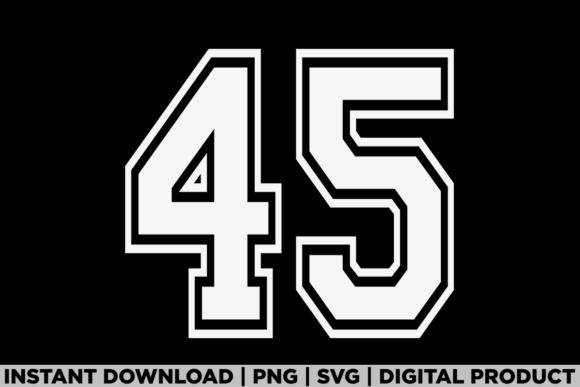 Number 45 Birthday Varsity Sports Team Graphics
