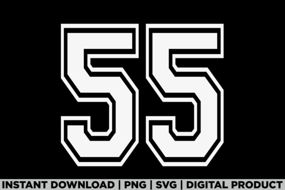 Number 55 Birthday Varsity Sports Team Graphics