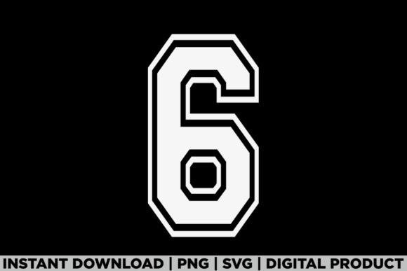 Number 6 Birthday Varsity Sports Team Graphics