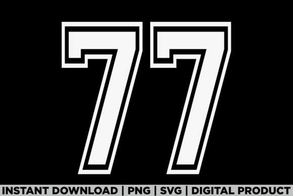 Number 77 Birthday Varsity Sports Team Graphics