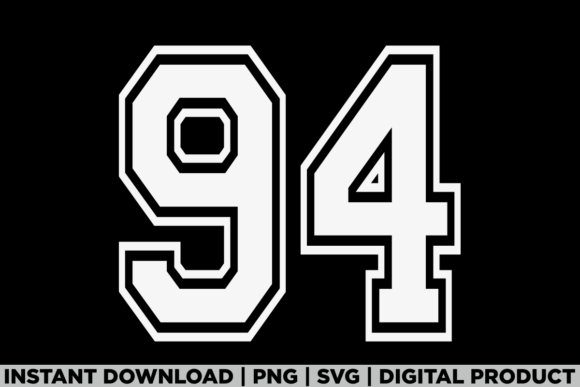 Number 94 Birthday Varsity Sports Team Graphics