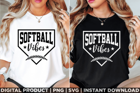 Softball Vibes Sports Mom Gift Mother Graphics