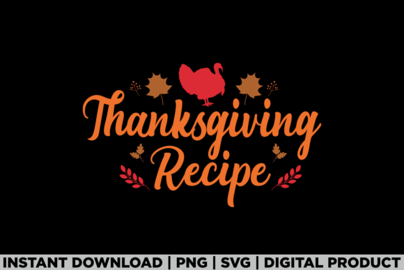 Thanksgiving Recipe Turkey Autumn Tee Graphics